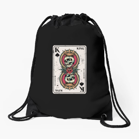 King on Spades Horror Halloween Card Game Creepy Drawstring Bags