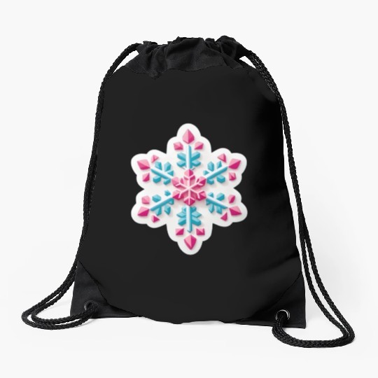 Crystal snowflake Drawstring Bags