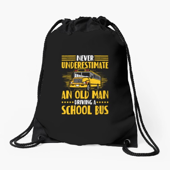 School Bus Driver Drawstring Bags