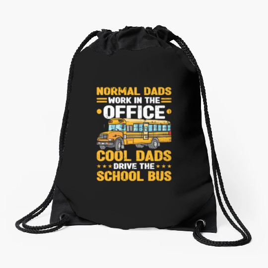 Bus Driver Dad School Bus Drawstring Bags