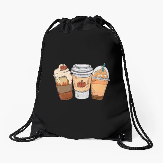 Fall Coffee Drink Thanksgiving Drawstring Bags