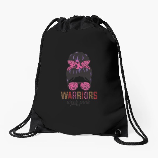 Warriors Wear Pink Drawstring Bags