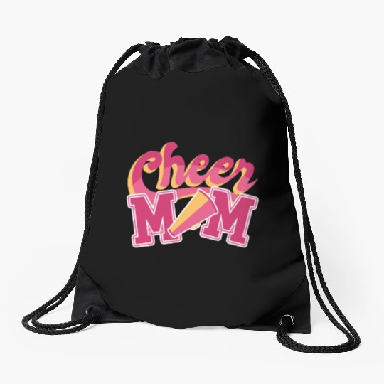 cheer mom Drawstring Bags