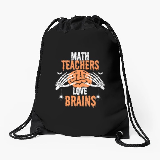 Halloween math teacher Drawstring Bags