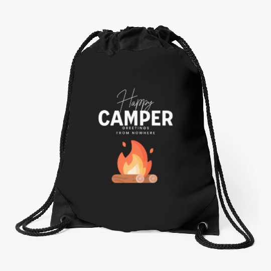 Happy Camper Drawstring Bags