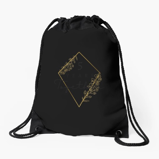 Together Five Years / 5th Wedding Anniversary Drawstring Bags