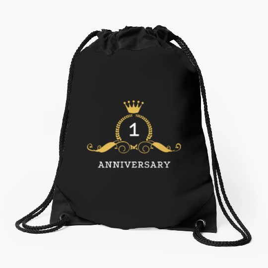 One Year of Happiness / 1th Wedding Anniversary Drawstring Bags