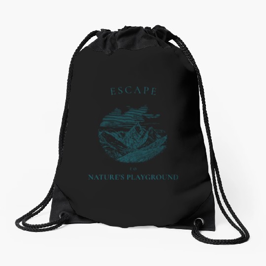 Hiking: Escape to nature's playground Drawstring Bags