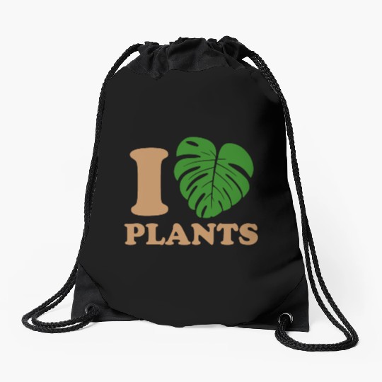 I love plants Drawstring Bags