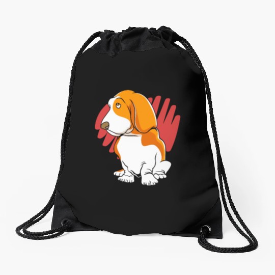Cute Puppy Pet Dog Lover Basset Hound Drawstring Bags