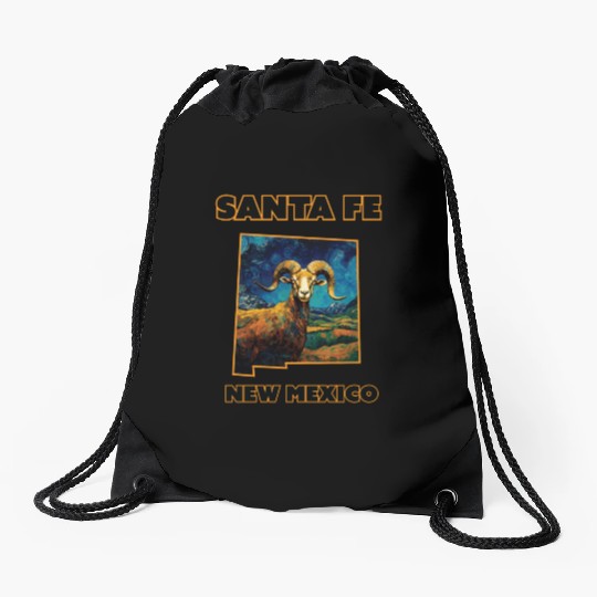 New Mexico - Big Horn Sheep Drawstring Bags