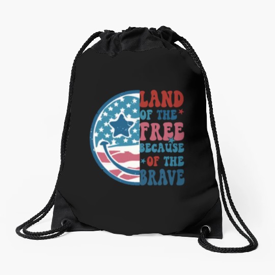 Land of the free Drawstring Bags