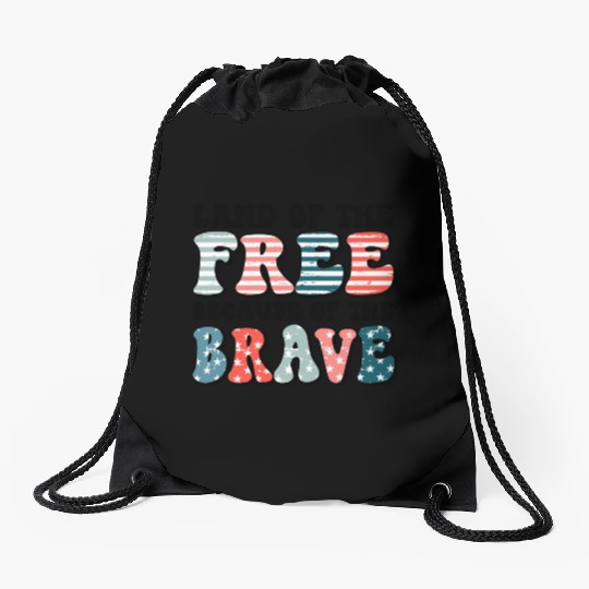 Land of the free Drawstring Bags