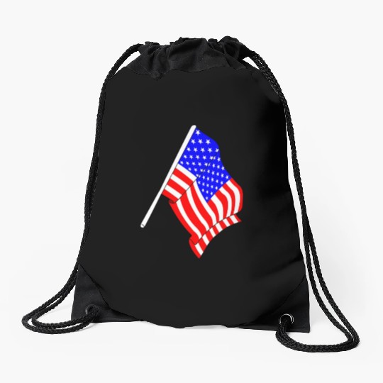 Flag of USA, stars and stripes Drawstring Bags