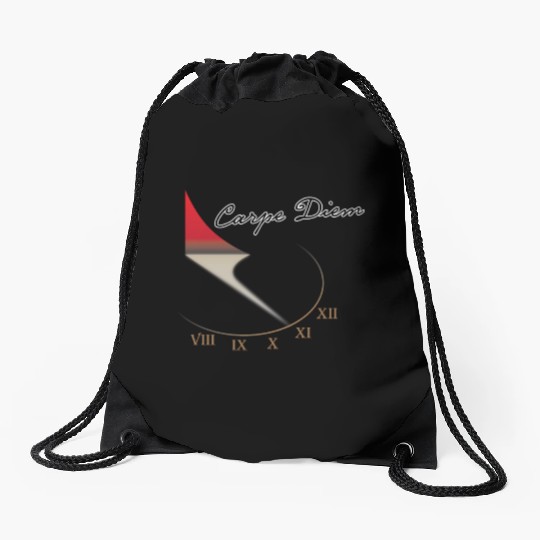 Carpe Diem. Time is Running Out Drawstring Bags