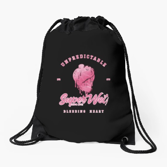 Unpredictable bleeding heart (pale style) Drawstring Bags