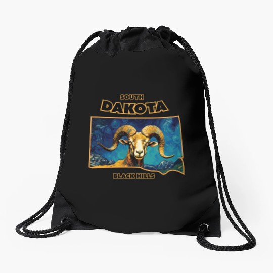 South Dakota - Sheep Drawstring Bags
