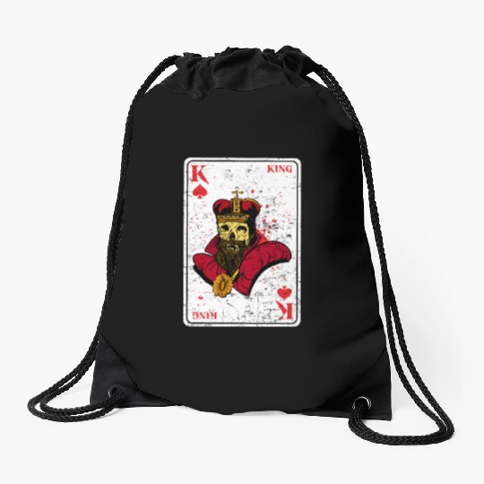 King on Spades Horror Halloween Card Game Creepy Drawstring Bags