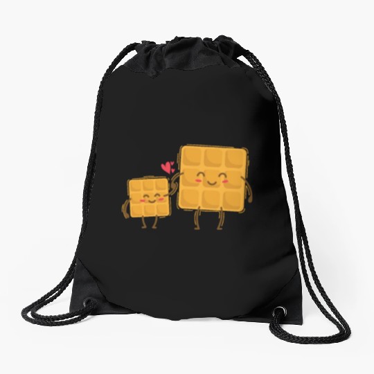 Waffle Mom with Waffle Child Dough Pastry Drawstring Bags