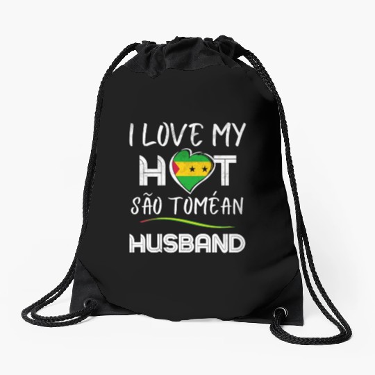 São Toméan Husband Proud Wife Drawstring Bags
