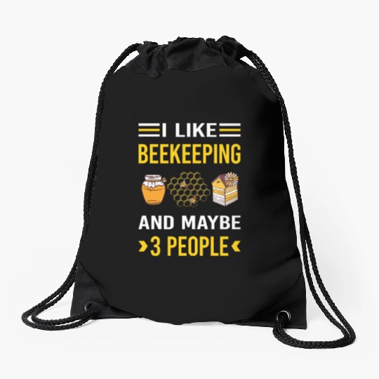 3 People Beekeeping Beekeeper Apiculture Drawstring Bags