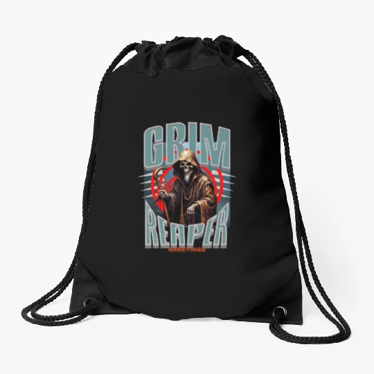 Grim Reaper Greetings Drawstring Bags