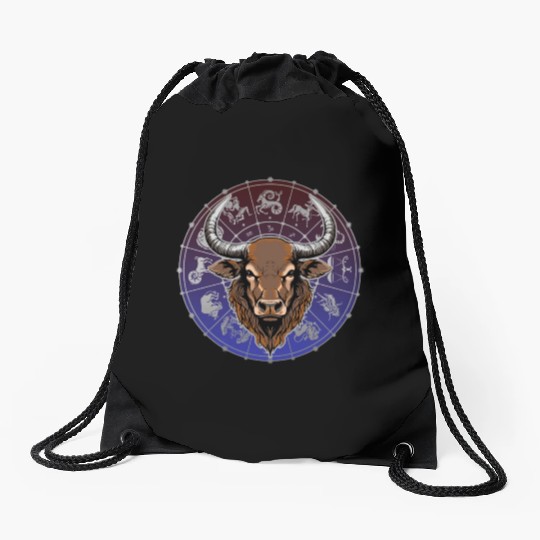 Taurus Zodiac star sign horoscope Astrology Drawstring Bags