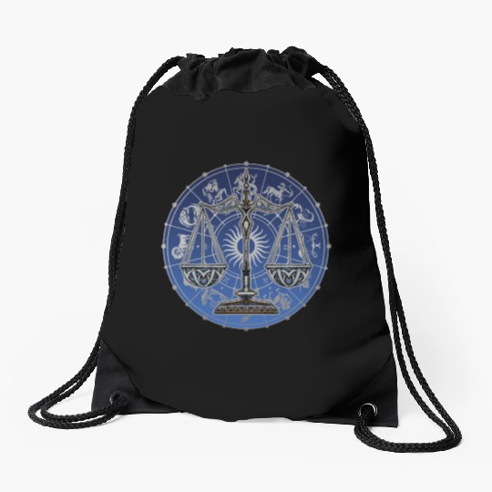 Libra Zodiac star sign horoscope Astrology Drawstring Bags