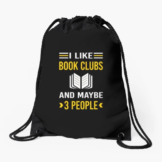 3 People Book Club Read Reader Reading Books Drawstring Bags