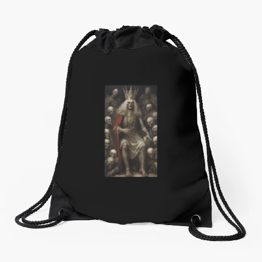 Undead Emperor Vampire demon devil alien zombie 2 Drawstring Bags