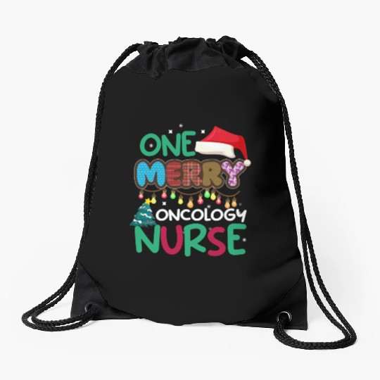 One merry Oncology Nurse Christmas Drawstring Bags