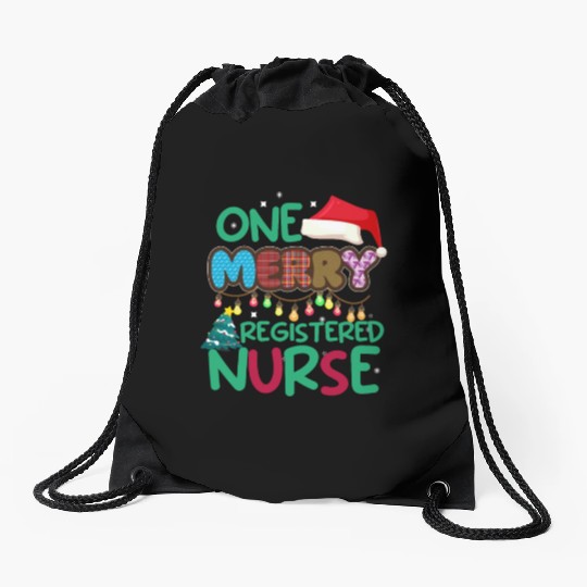 One Merry Registered Nurse Christmas Drawstring Bags