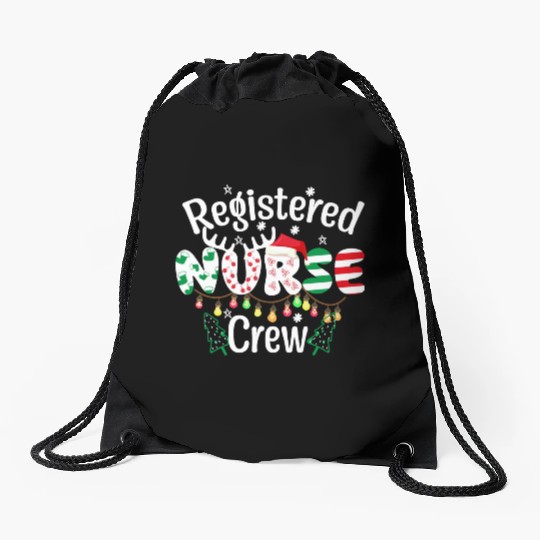 Registered Nurse Crew Christmas day funny Register Drawstring Bags
