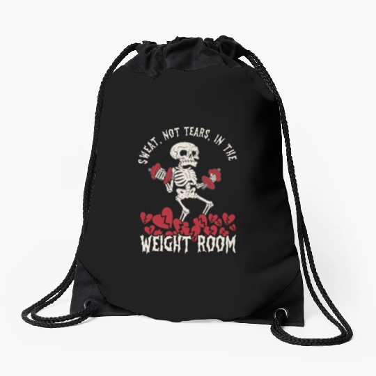 Anti Valentine´s Day Broken Heart Powerlifting Gym Drawstring Bags