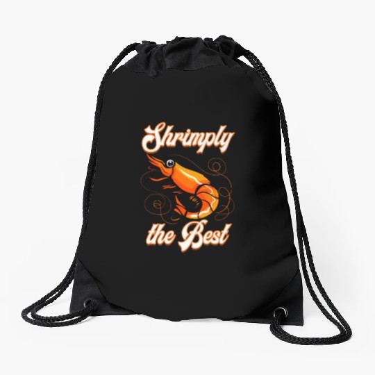 Funny shrimp food shrimp design for seafood chefs Drawstring Bags
