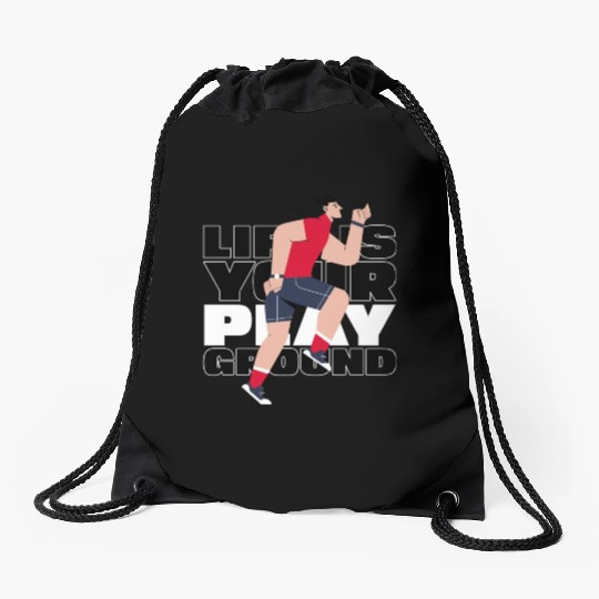 Life is Your Playground Parkour Drawstring Bags