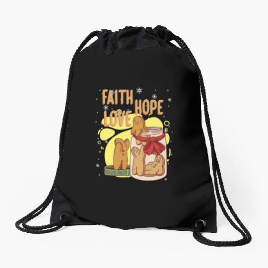 Faith Hope Love Religious Christmas Costume Drawstring Bags