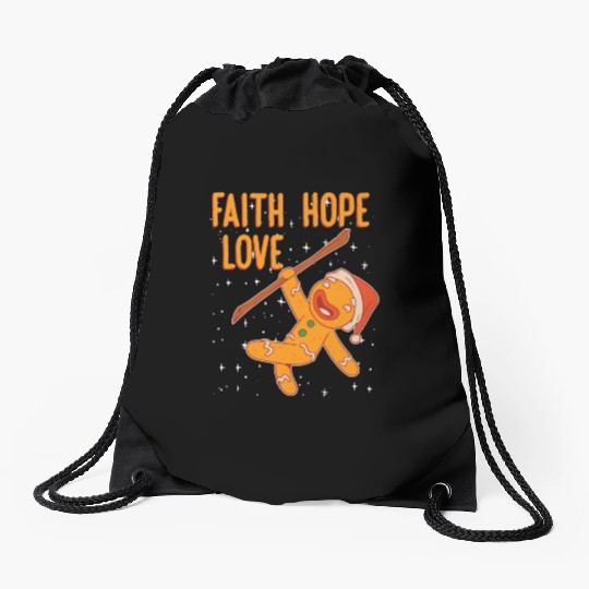 Faith Hope Love Religious Christmas Costume Drawstring Bags