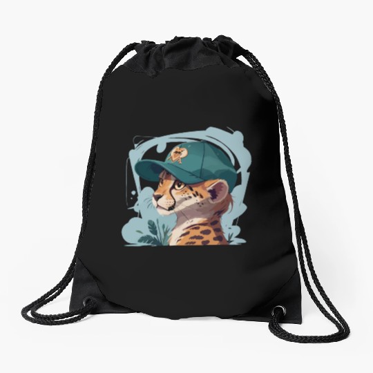 Cool Cheetah Drawstring Bags