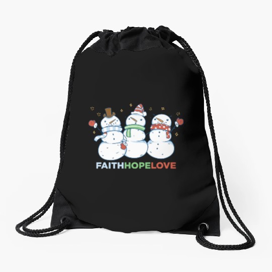 Religious Family Faith Hope Love Christmas Drawstring Bags