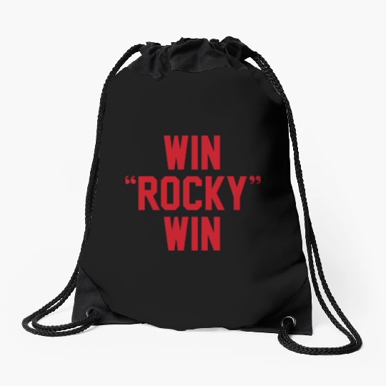 Win Rocky Win Drawstring Bags