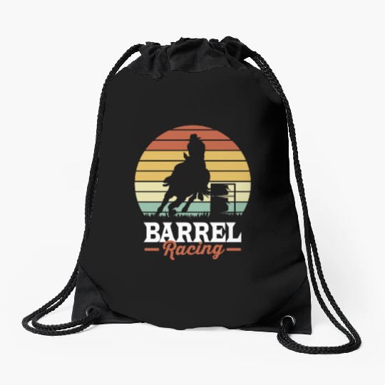 Retro Barrel Racing Drawstring Bags