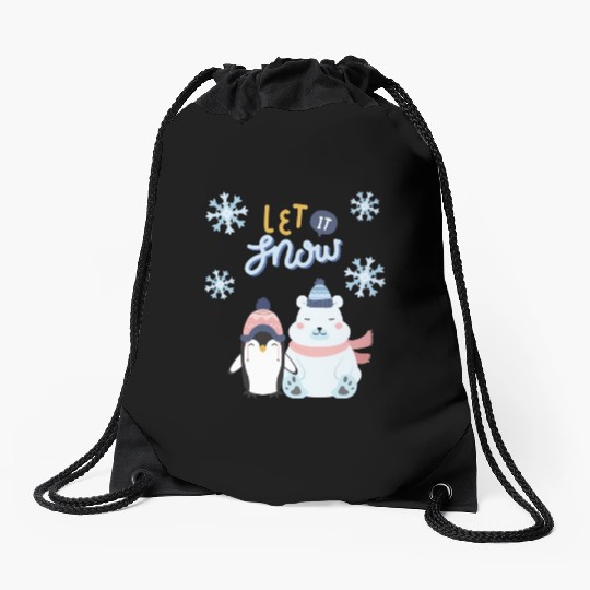 Let It Snow Drawstring Bags