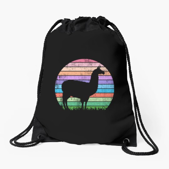 Funny llama lover birthday gift Drawstring Bags