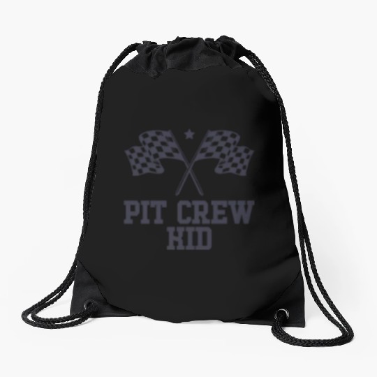 Pit Crew Kid Racing Enthusiast Racer Birthday Gift Drawstring Bags
