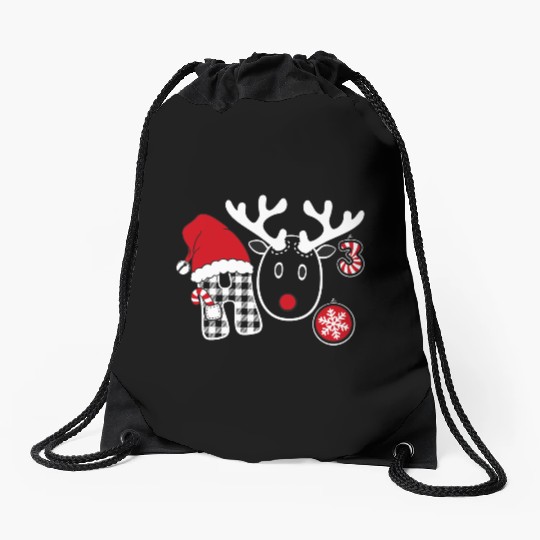ugly christmas ho ho ho sweater Drawstring Bags