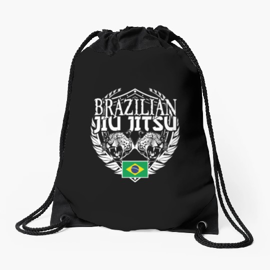 Brazilian Jiu Jitsu Brazilian flag BJJ Drawstring Bags