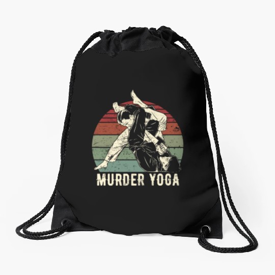 Funny Brazilian Jiu Jitsu Murder Yoga Gift Drawstring Bags