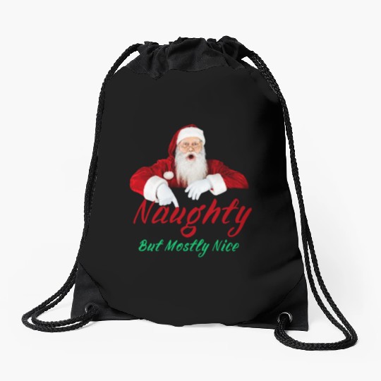 Naughty but nice Drawstring Bags