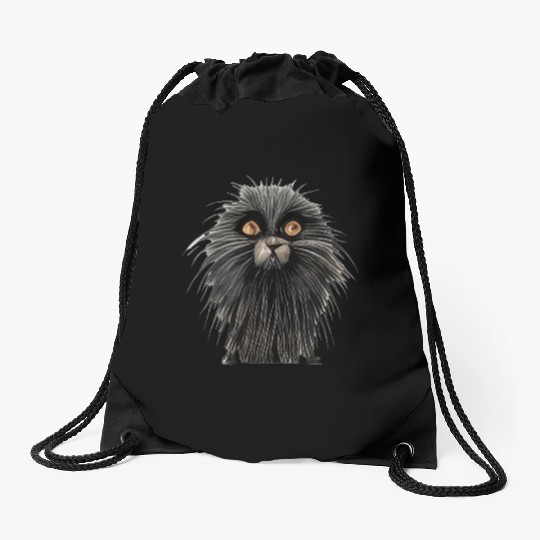 Cartoon monster character Drawstring Bags